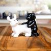 Black And White Ceramic Dog Salt And Pepper Shaker Set Spice Jar Funny Novelty Gift For Dog Lovers And Kitchen Humor Restaurant