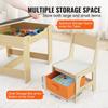 Kids Table and Chair Set, Wooden Activity Table with Storage Space and Boxes, Kids Play Table for Toddlers Art, Craft, Reading, Learning