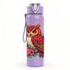 1PC Floral Wreath Red Bird 750ml Color Plastic Sports Water Bottle Leakproof Flip Straw Lid Suitable for Sports Office Home Use