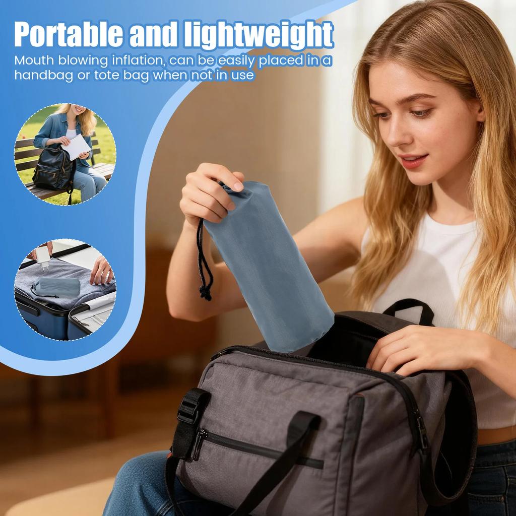 Inflatable Seat Cushion High Elasticity Perforated Pressure Ulcer Cushion Portable Office Cushion for Car Air Travel Office