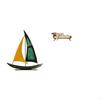 Iron Sailboat Sofa Sculpture Tabletop Ornament Wooden Bed DIY Decorative Figurine Centerpiece