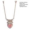 Women Necklace Sparkling Rhinestones Heart Bow Design Pendant Necklace Valentine Day Anniversary Jewelry Gift