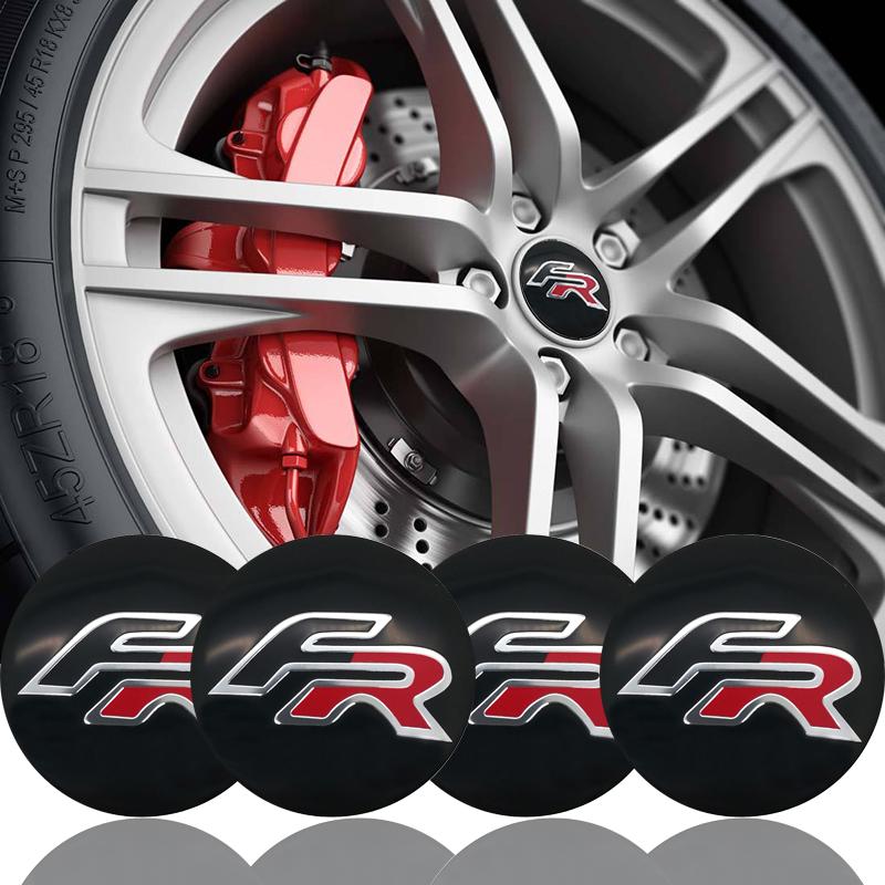 4 ks 56mm krytky středů kol auta, samolepka s logem pro SEAT Leon 5F Ibiza 5 6 MII Altea Cupra FR Toledo 3 Cordoba Ateca