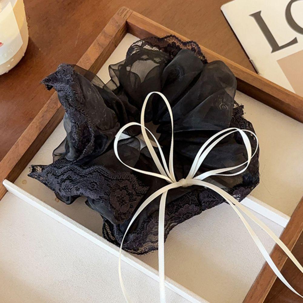 2023 Summer Organza Scrunchies Oversized Korea Large Hair Scrunchie Women Elastic Hair Bands Headwear Chiffon Hair Rope Ties