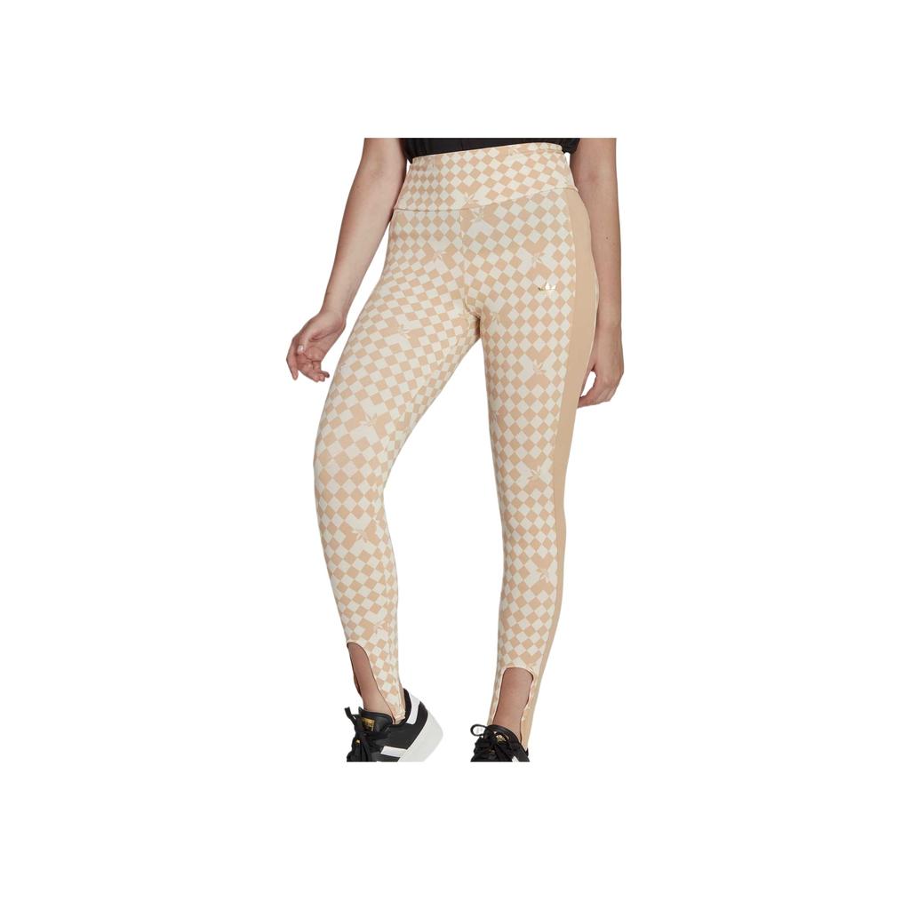 adidas Ski Chic Allover Print Tights Women Tights Yellow White IA3916