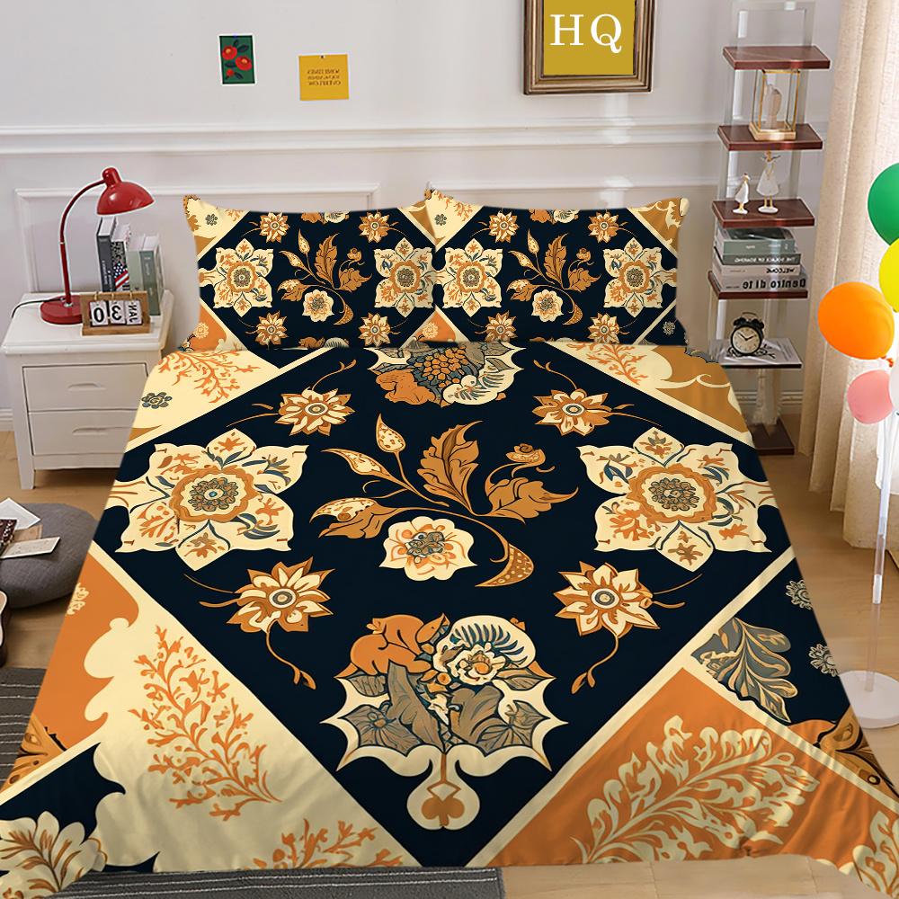 Set Biancheria da Letto per la Casa Lusso Fiore Stampa 3D Copripiumino Set Copripiumino Donna Regina Poliestere Copriletto