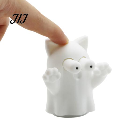 Novelty Cactus Figurine 3D Printed Pop-Eyed Fidget Figurine, Funny Squeeze Ghost Ornament, Interactive Playable Decoration Stress Relief Toy for Desk