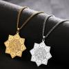  Muslim Islamic Quran Stainless Steel Chain Necklace Star Arabic Islam Script God Messager Necklaces Religious Jewelry