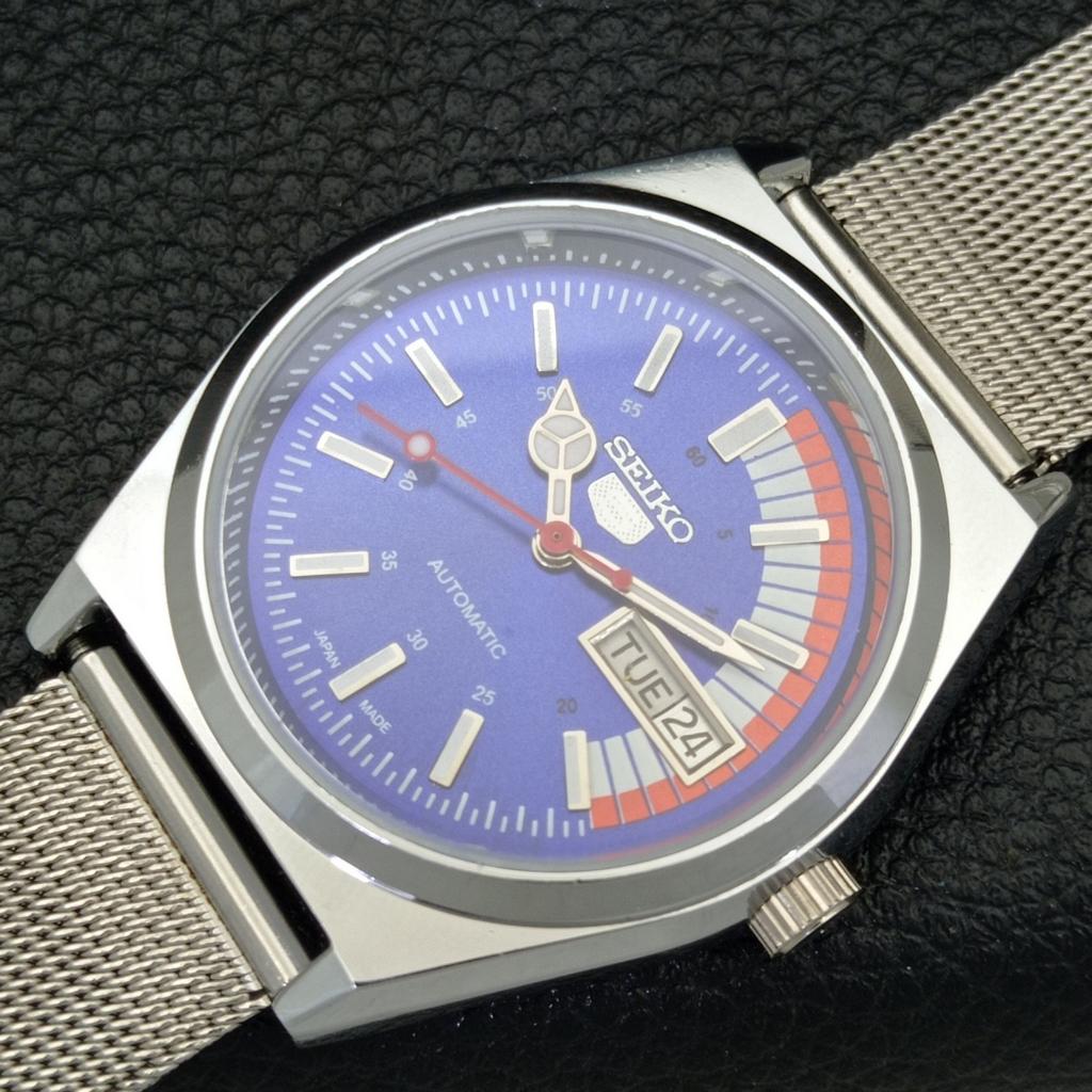 REFURBISHED SEIKO 5 AUTOMATIC 6309A VINTAGE JAPAN MENS BLUE DIAL WATCH a440907-4 Sk-a440907