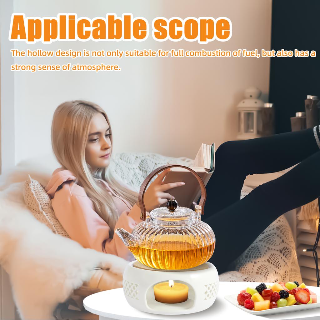 Keramik Teekannenwärmer Halter Basis Hohl Keramik Teekannenheizung Basis Praktischer Tee Kaffee Wasserwärmer Kerzenheizbasis Halter