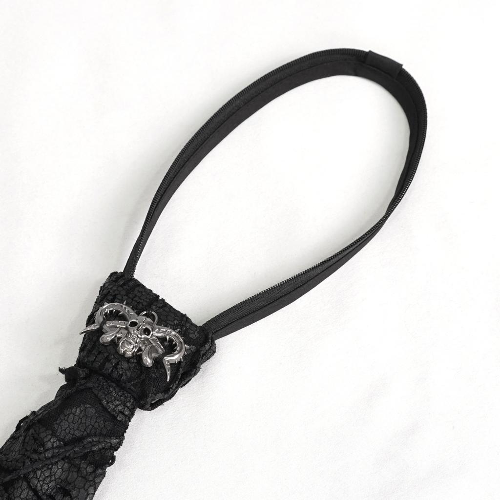 Metal Skull Ripped Hole Punk Neck Tie Men Women Gothic Vintage Hip Hop Rock Necktie Man Gifts Accesorios