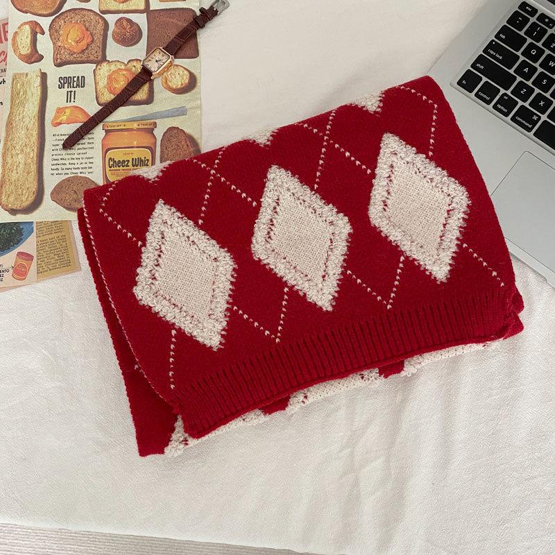 Christmas Series New Red Atmosphere Scarf Collection Women's Winter Wind Advanced Autumn and Winter Warm Scarf