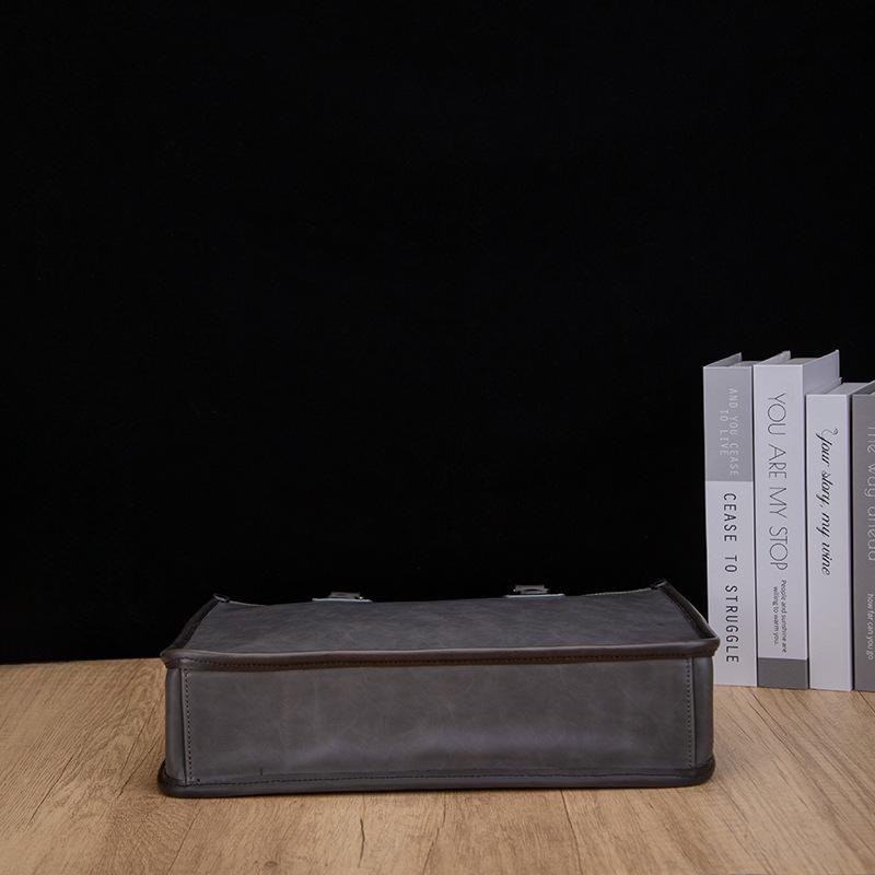 Business Commuter Men's Handbag Shoulder Messenger Bag 14-inch Computer Bag Sewing Wear-resistant Briefcase