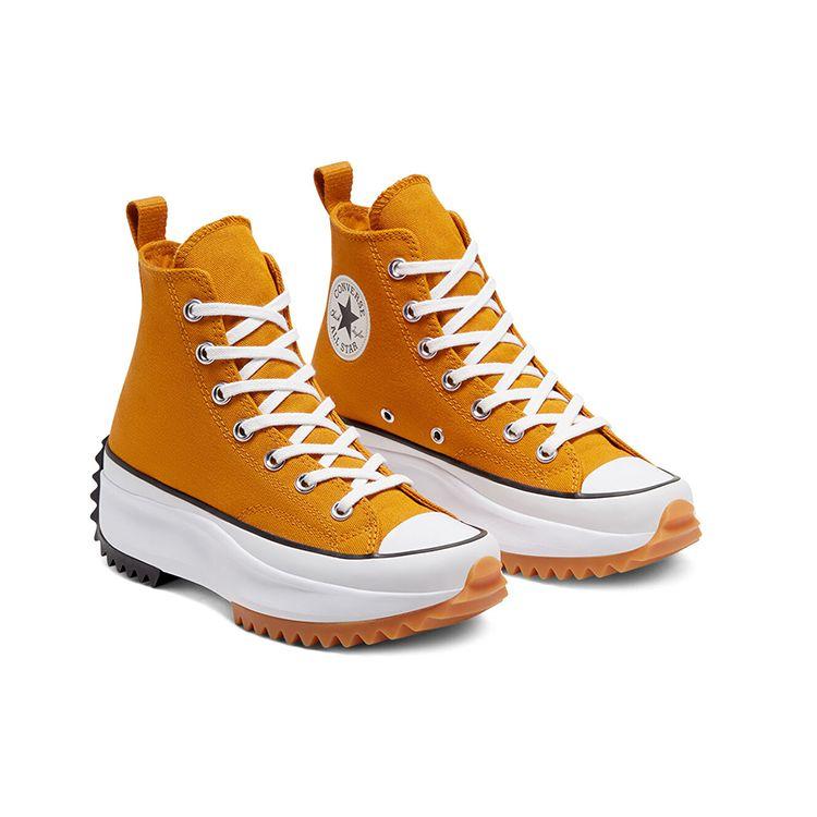 Converse Run Star Hike High Saffron Yellow Unisex Sneakers White Black 168893C