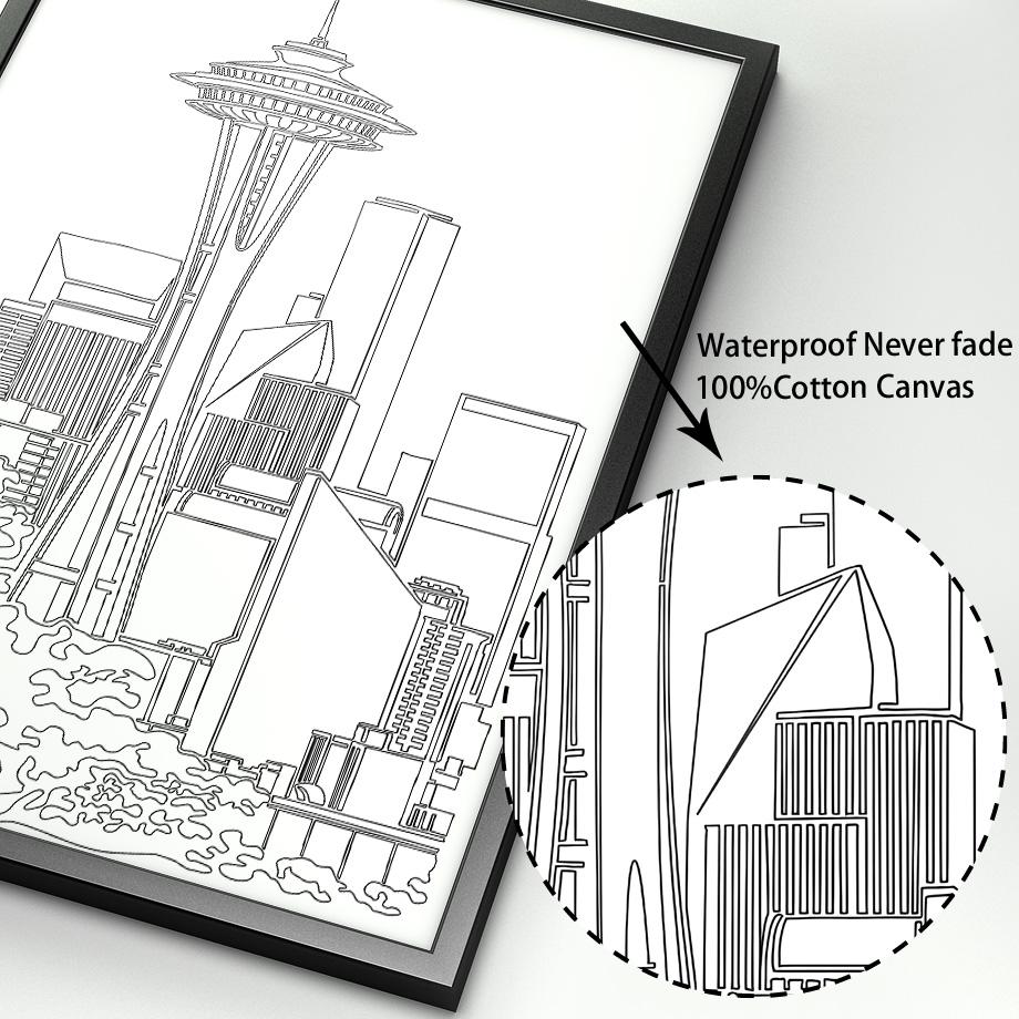 Paris Madrid New York Sydney Las Vegas Skyline Line Wall Art Prints Canvas Painting Nordic Poster Decor Pictures For Living Room