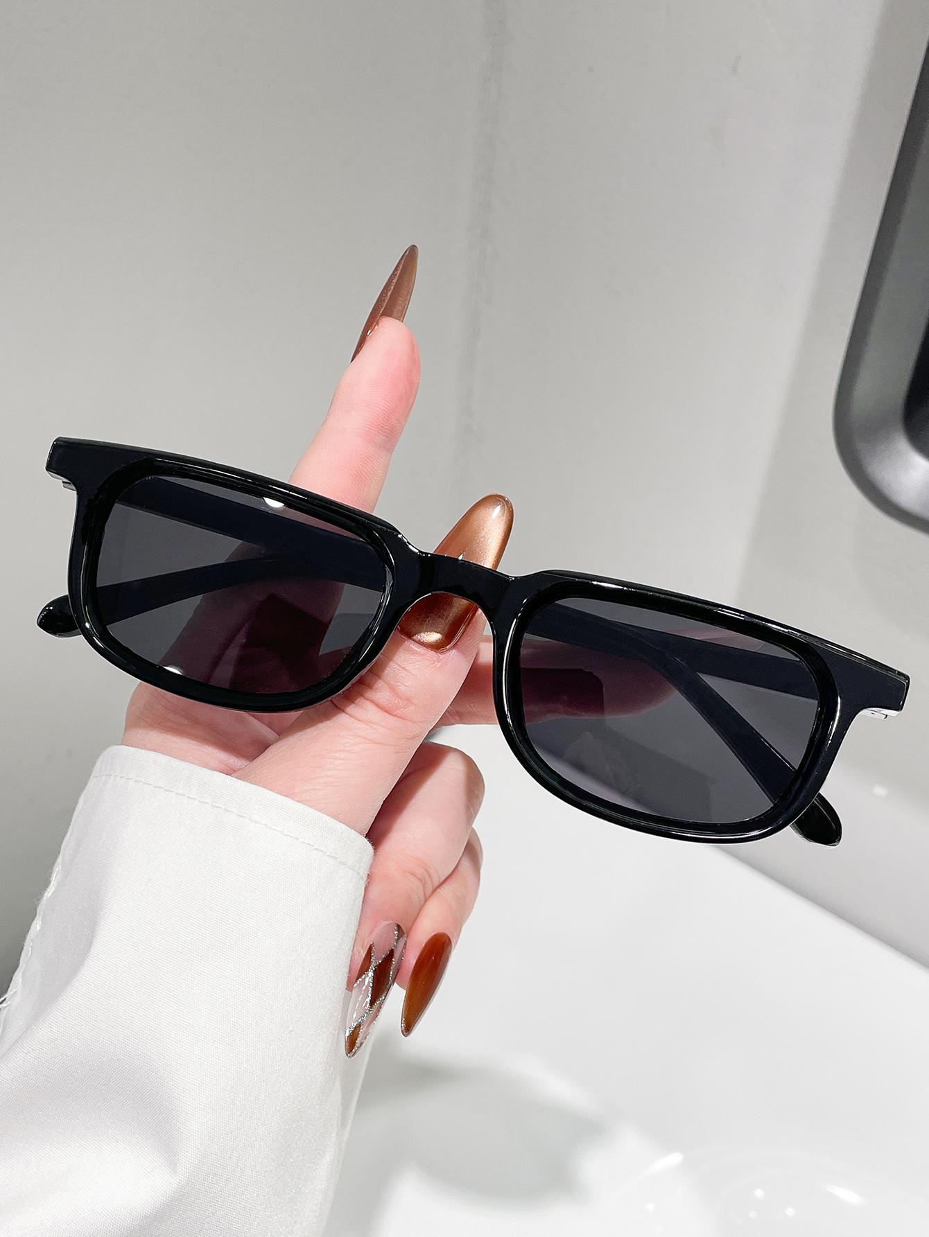 

Fashionable Rectangle Frame Glasses Retro European Style Suitable for Daily Wear Driving And Photography чёрный