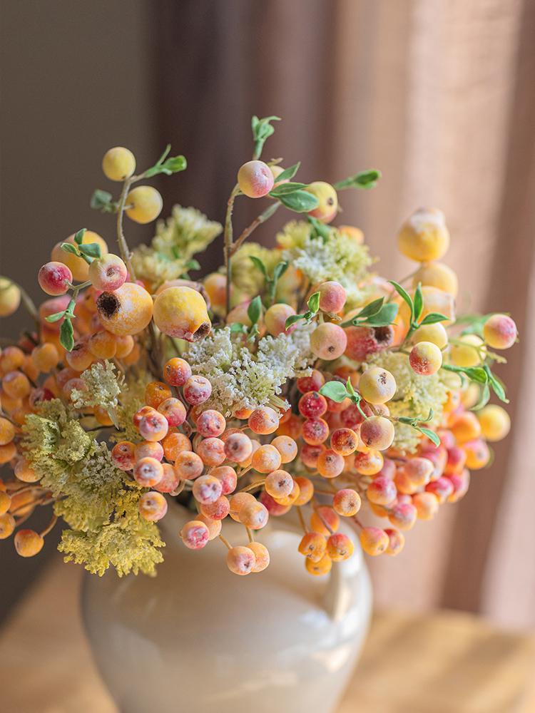 Bionic Blueberry Artificial Flowers for Living Room Decoration - Dried Flower Bouquets Arrangement