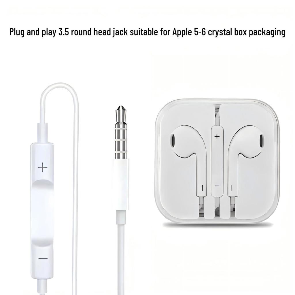 Original Apple Wired Headphones for iPhone 7/14/15/16 - Crack-Free, Plug and Play