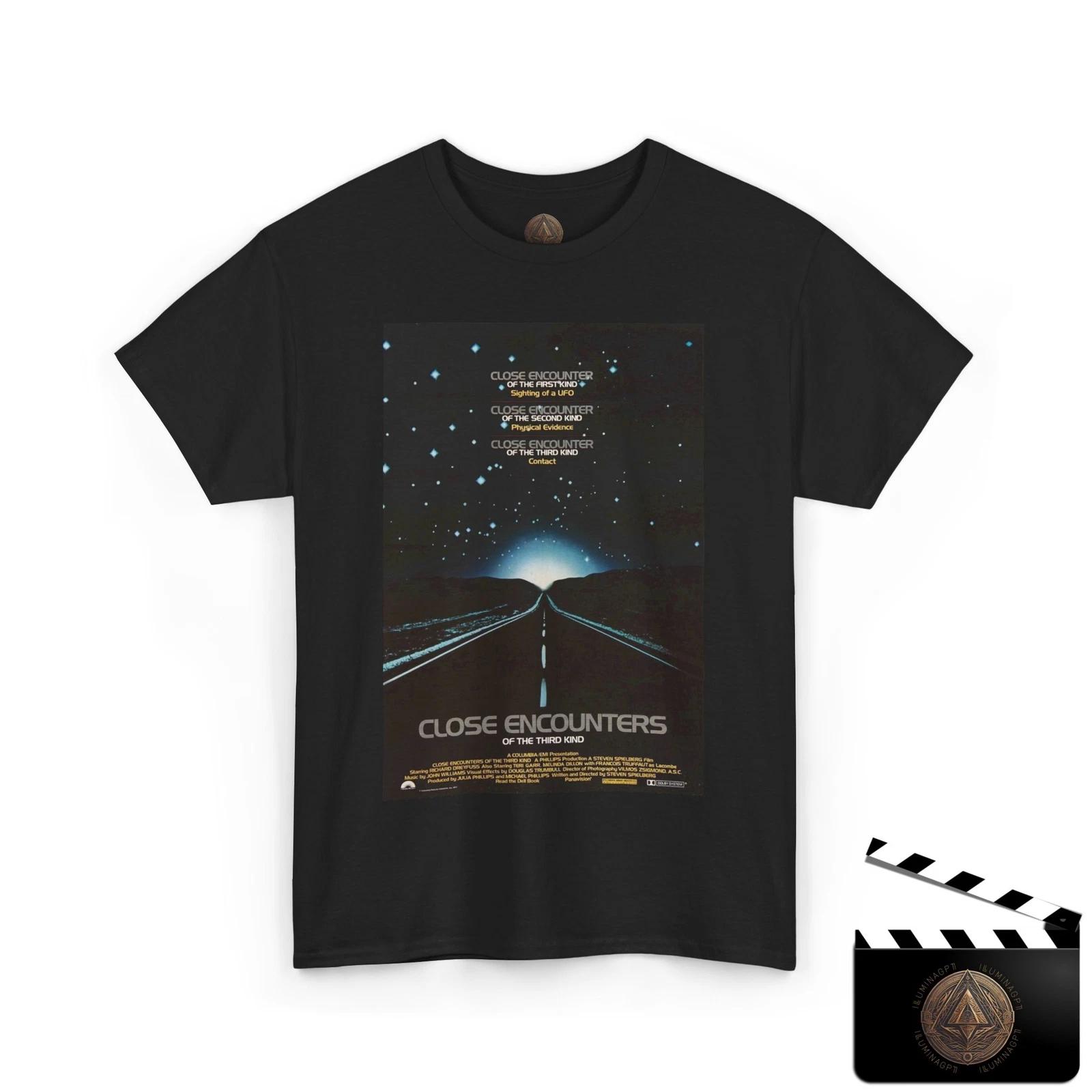 

Close Encounters Of The Third Kind Movie Poster T shirt, Retro Alien Movie Tee XL