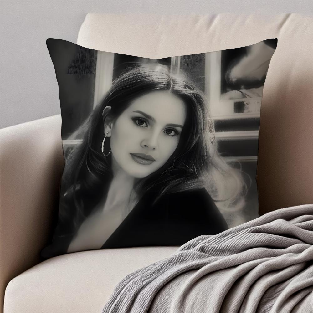 LLana Del Rey Cushion Cover Pillowcase Antidustmite Invisible Zipper Short Plush Sofa Cushion