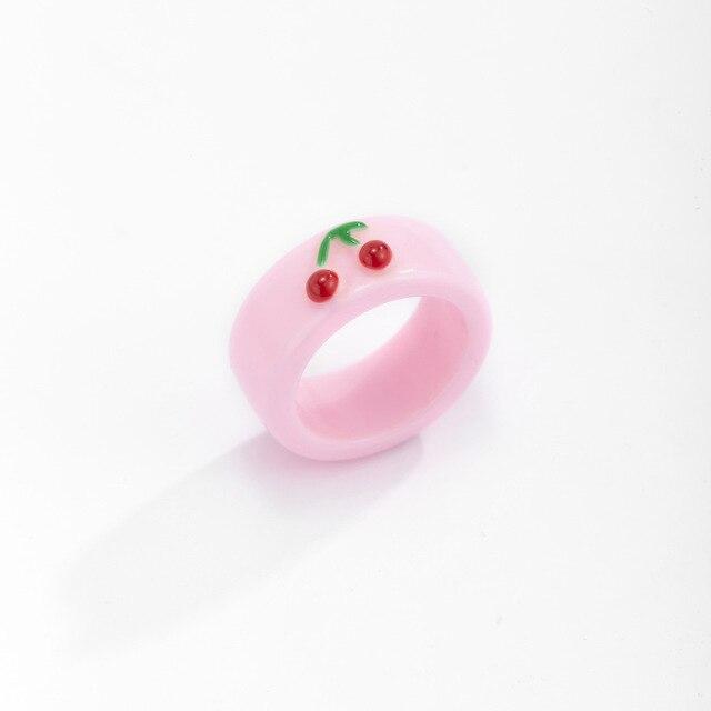 Latest Cartoon Frog Rings For Men Voguish Stylish Adorable Frog Resin Material Women 'S Rings Acrylic Animal Band Jewelry Couple RingsFashion Rings