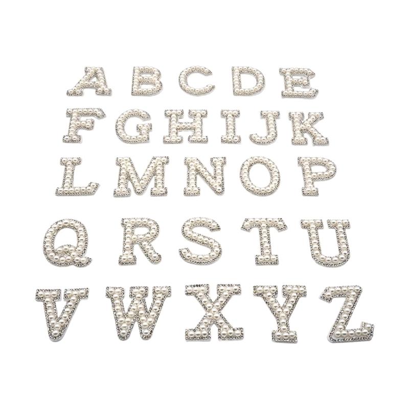 Strijkbare Letter Met Imitatieparels En Strass Steentjes Voor Kleding En Accessoires