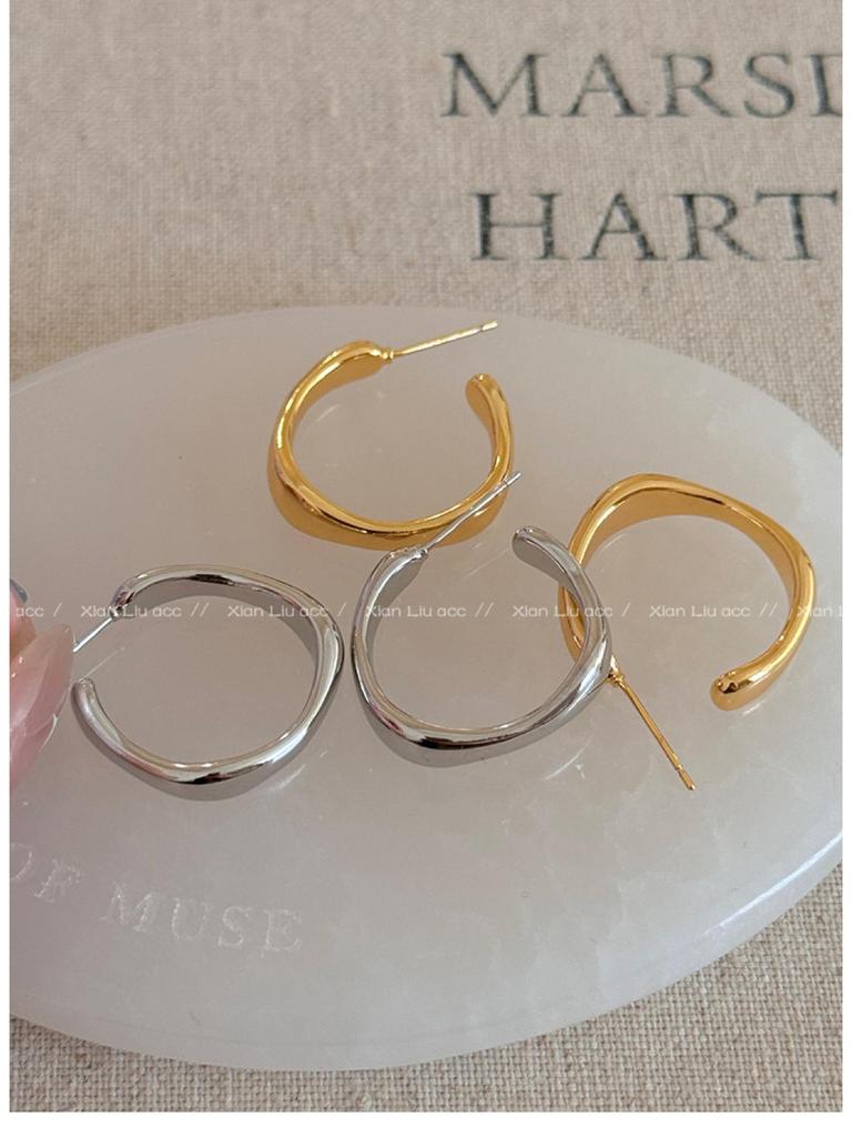 2025 High-End Light Luxury Metal Hoop Earrings - Unique Feminine Style