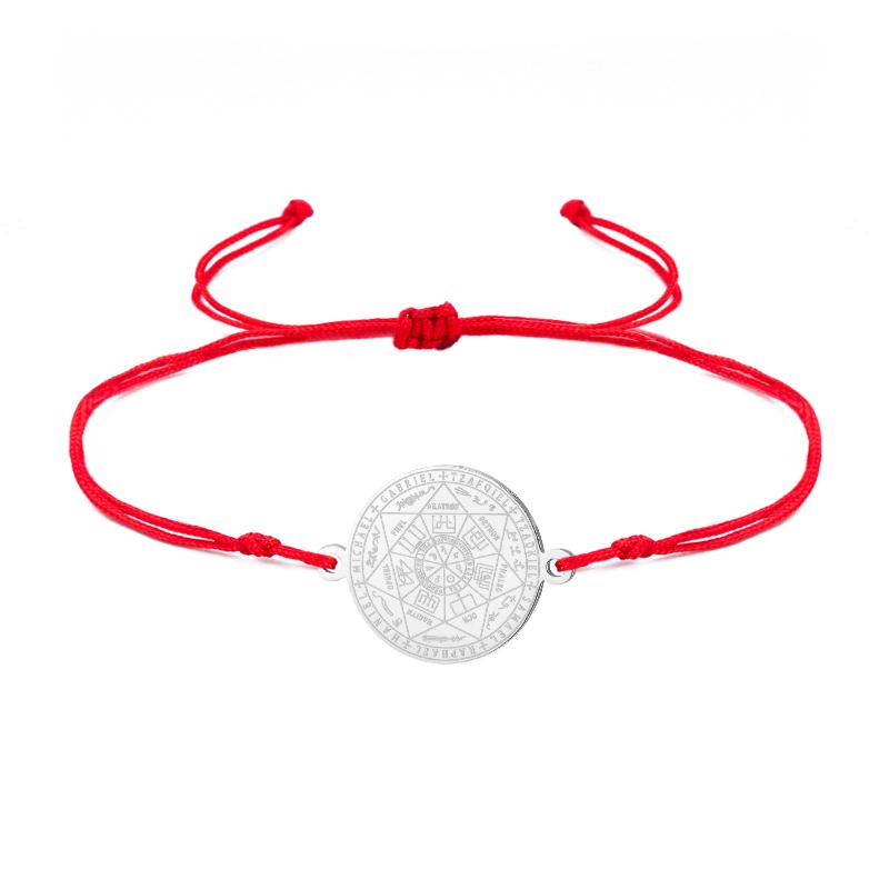 Браслет-цепочка из нержавеющей стали Skyrim Семь Архангелов Женский Мужской Регулируемый Браслет на веревке Амулет Печать Соломона Ювелирное изделие Подарок