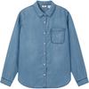 Levis Cool Series Casual Versatile Loose Fit Long Sleeve Shirt Women Shirts Blue 002Z2-0001