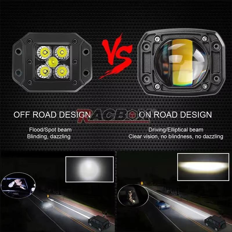 24V 12V Car DRL Lights LED 6000K/3500K Fog Lens Motorcycle Spotlight Flood Spot Day Running Lamps For Jeep Wrangler Off Road 4x4