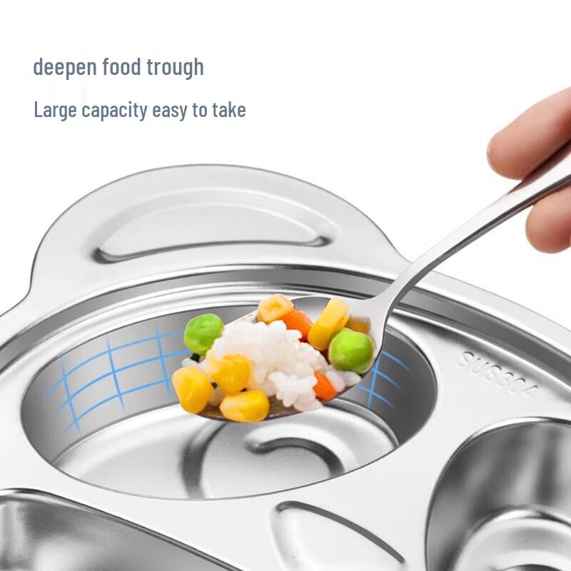 Maxcook Kids Stainless Steel Divided Meal Plate