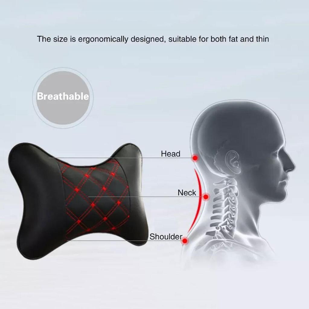 Auto Hals Kissen Sowohl Seite Pu Leder 1 stücke Pack Kopfstütze Für Kopf Schmerzen Relief Gefüllt Faser Universal Auto Kissen V6U2