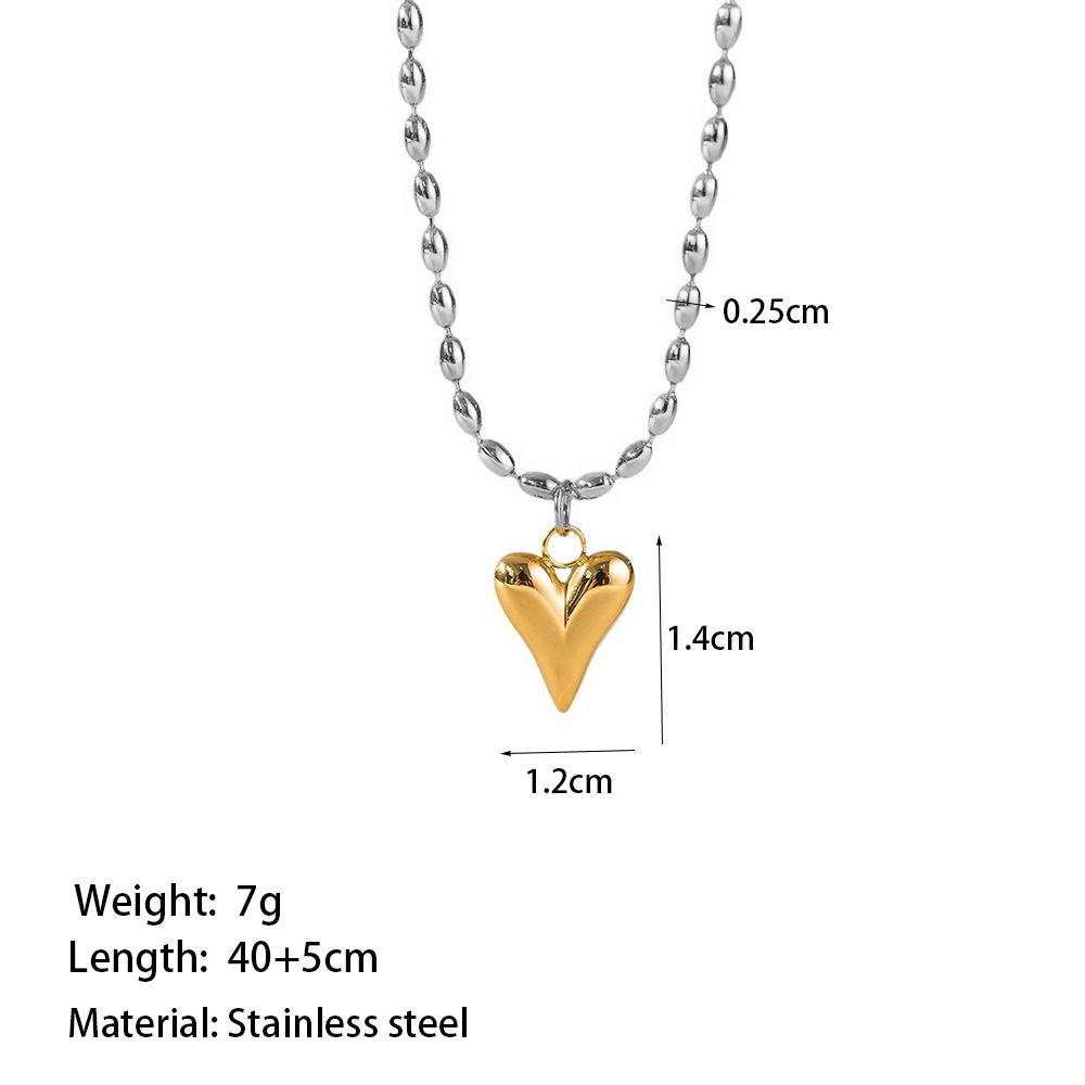 Elegant Personalized Double Heart Pendant Titanium Steel Necklace for Women