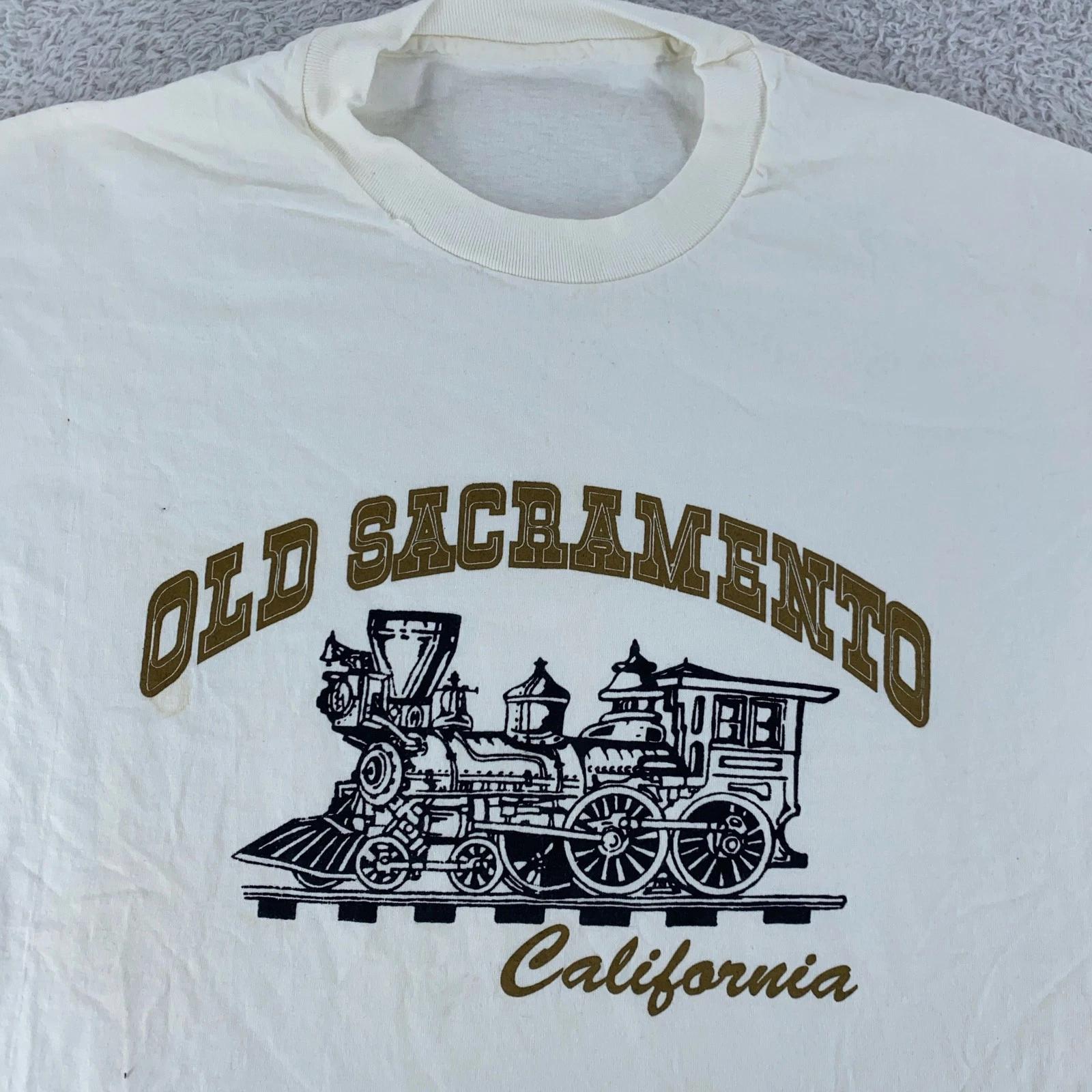 Vintage Old Sacramento Shirt Mens L/XL Train Graphic California 90s Tee 3XL