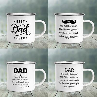 Best Dad Print Funny Enamel Creative Coffee Cups Camping Mugs Handle Drinkware Vacation Mug The Best Father's Day Gifts for Men
