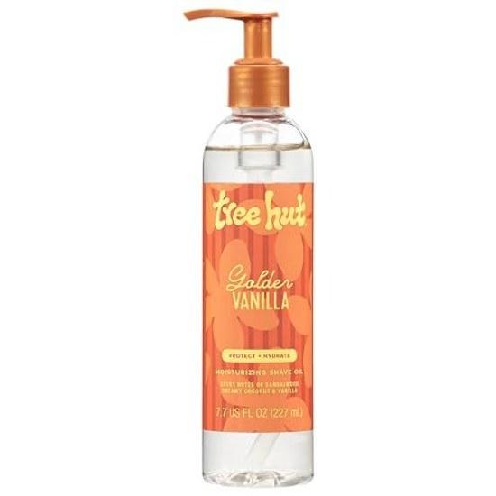 Tree Hut Golden Vanilla Moisturizing Shaving Oil 7.7 fl oz nourishing gel formula that provides smooth shave. Made shea butter. Suitable all skin