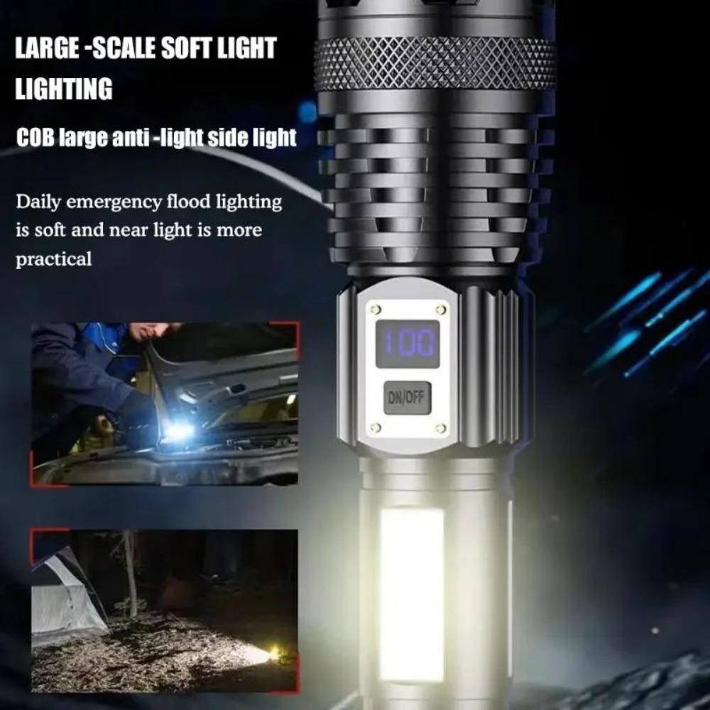 High Power LED Flashlight Built-in Battery Rechargeable LED Flashlights Tactical Torch Light Outdoor Camping Hiking Flashlights