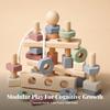 Wooden Nut and Bolt Threading Toy Pastel Colored for Quiet Play, Toddlers