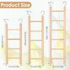 3 Pack Wooden Bird Ladder, Bird Cage Ladder Climbing Toys for Parakeets, Parrots, Cockatoo & Lovebirds