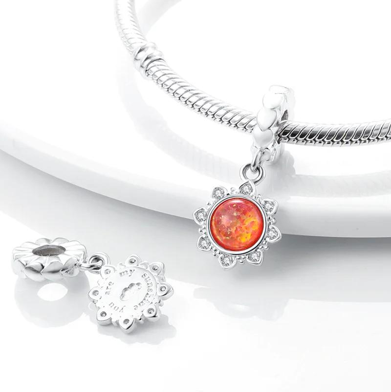 Authentic Charm Bead Charms Copper Dreamy Orange Zircon Sun Bead Charms Compatible With Charm Bead Charms Plata Bracelets Ideal For Women Women Jewell