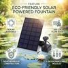 Solar Square Fountain Quiet Weather Proof 2W Solar Fountain Pump with Separate Solar Panel Extension Cord 5 Nozzles for