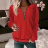 Women's Half Zip Long Sleeve Sweatshirt Loose Fit Casual Knit Pullover Top