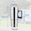 300ml Car Electric Tea Kettle, 12V Stainless Steel Electric In-car Travel Heating Cup Car Water Heater Travel Portable Heating Cup with Lid for Most