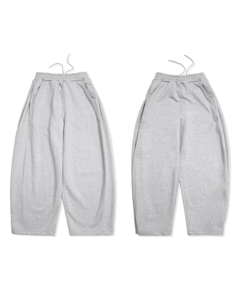 BOUNDARY Side Button Wide Long Sweatpants [Gray]