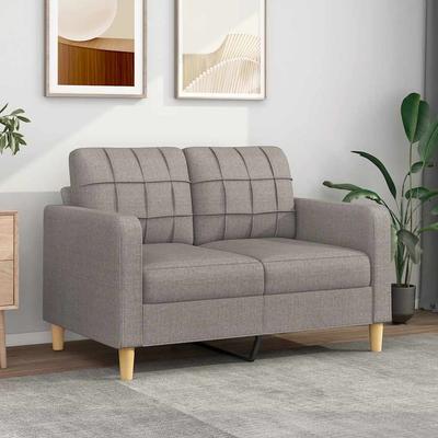 Vidaxl 2-Seater Sofa, Taupe Color, 120 Cm, Upholstered In Fabric