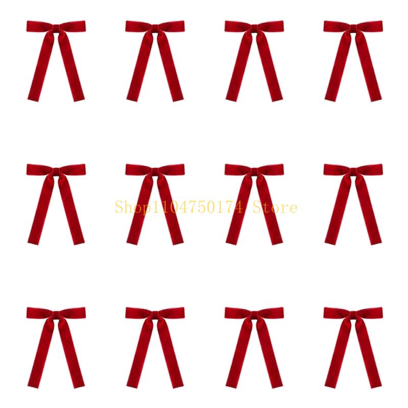 Elegant Velvety Twist Bowknot Christmas Tree Ornament Velvety Holiday Decors For Festival Home Office Decors top sale