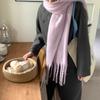 Korean atmosphere Mohair plaid plush scarf women's 1116 autumn and winter warm atmosphere couple scarf