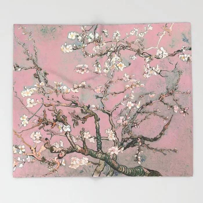 Adolphe Millot Fleurs Pour Tous French Vintage Poster Throw Blanket  Warm Microfiber Blanket Flannel Blanket