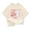 Girls Lovely Rabbit Cartoon Tshirt Kids ShortSleeve Graphic Pink Tops Tee Summer Kids Clothing Loose Pure Cotton Tee
