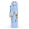 1PC Two Dogs Animal 750ml sports water bottle leakproof straw lid outdoor office home